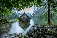 Ingelijst botenhuis, Obersee, Duitsland