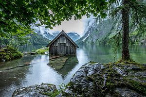 Hangar à bateaux avec cadre, Obersee, Allemagne