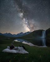 Ciel étoilé avec un beau paysage
