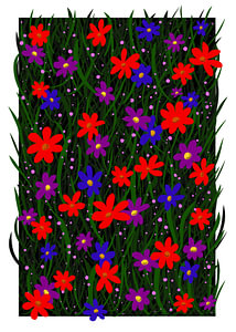 Verspielte Blumenwiese