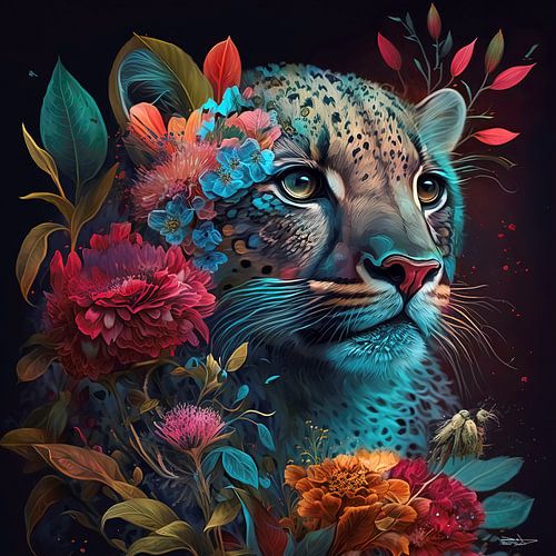 roofdier met bloemen