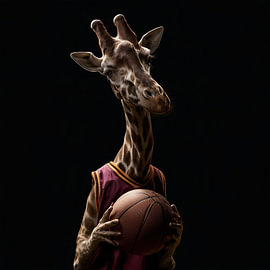 A giraffe as a basketball player by TheXclusive Art