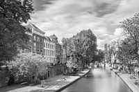 Houses along the Oude Gracht with a view of the Dom of Utrecht