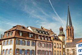 Les bâtiments de la place du marché à Emmendingen sur Andreas Nägeli