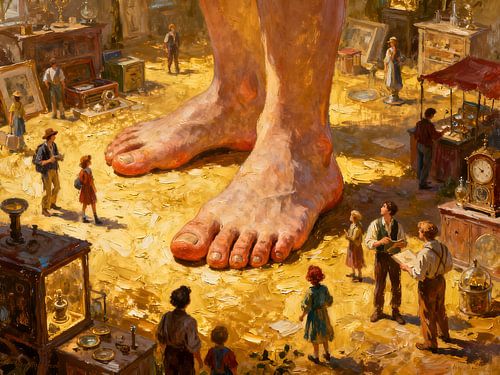 De stap van een reus – Surrealistische ontmoeting