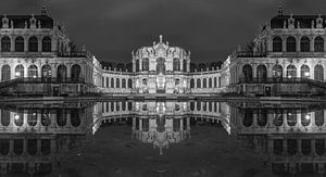 Dresdner Zwinger Panorama en noir et blanc sur Tilo Grellmann