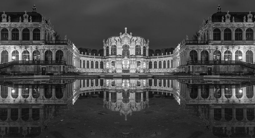 Dresdner Zwinger Panorama in zwart-wit van Tilo Grellmann