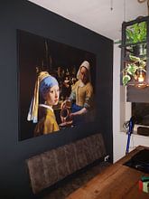 Kundenfoto: Das Mädchen mit dem Perlenohrgehänge - das Milchmädche - Johannes Vermeer von Lia Morcus, auf leinwand