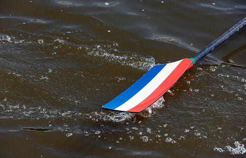 Roeispaan met Nederlands vlag