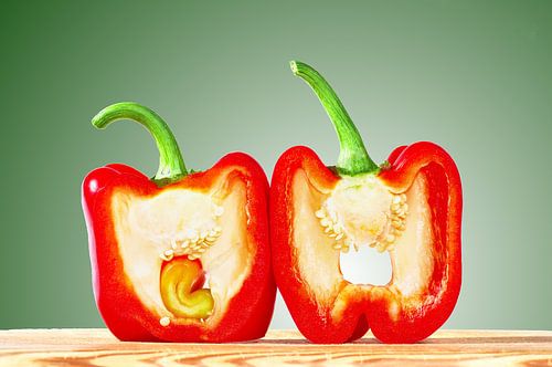 Rode paprika dwars