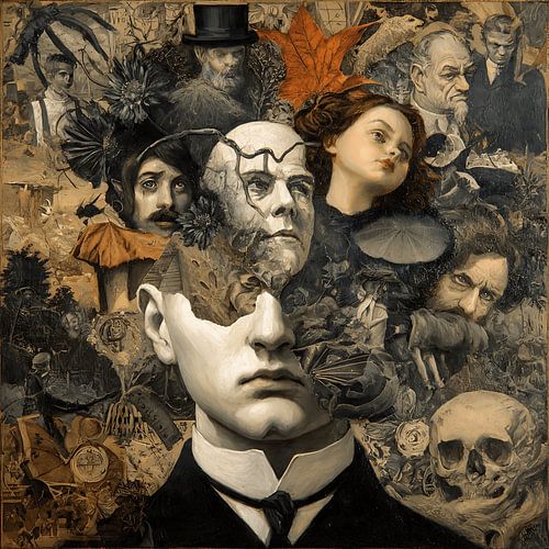 Collage Mind Portrait of Man