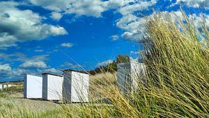 Strandhütten und Dünengras