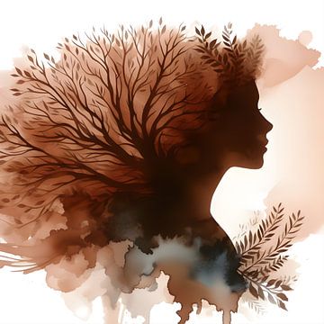 Silhouet van een vrouw van Jessica Berendsen