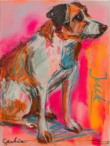 Jack Russell Hund von Gemälde Liesbeth Serlie