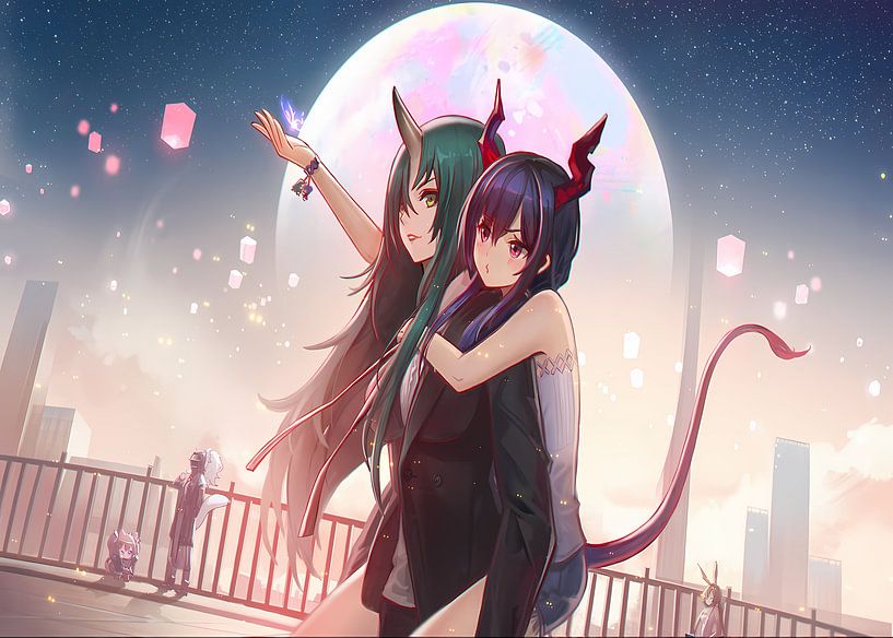 Anime-Mädchen mit Dämonenhörnern von Kaua Araujo