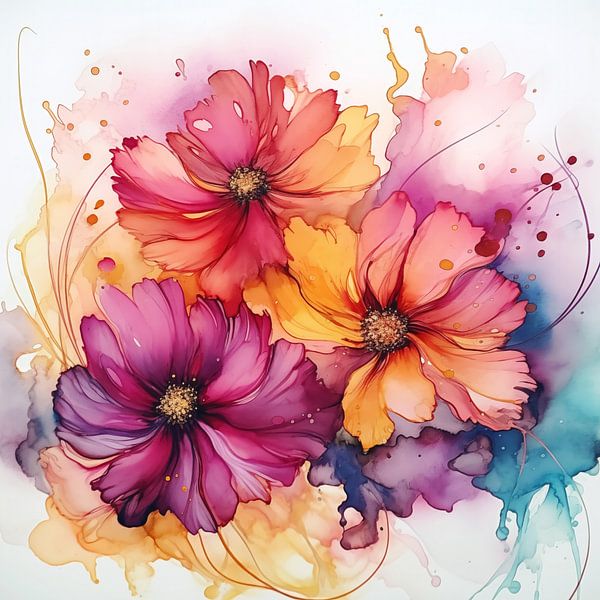 watercolor florals by Virgil Quinn - Decorative Arts