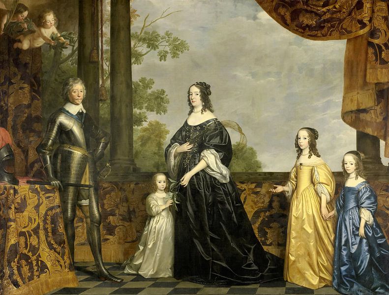 Frederick Henry et sa femme Amalia van Solms et leurs trois plus jeunes filles, Gerard van Honthorst par Des maîtres magistraux
