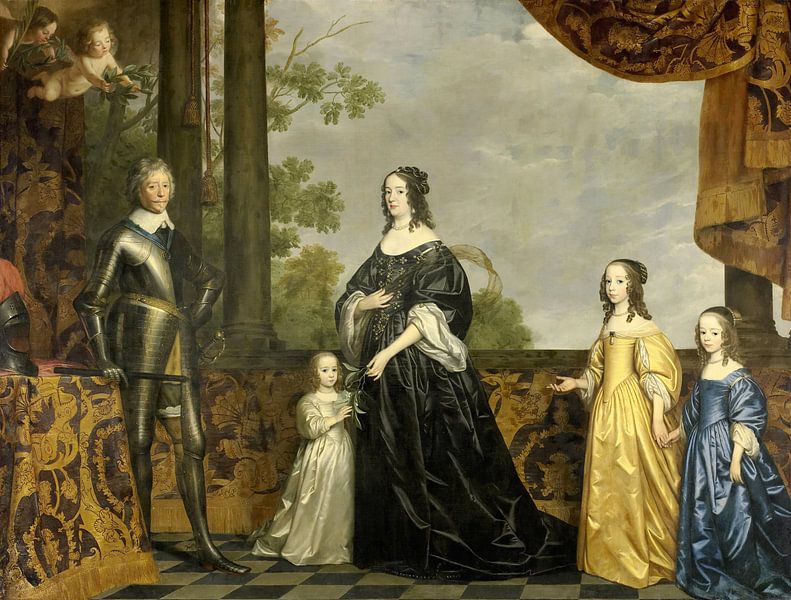 Frederick Henry, his Consort Amalia of Solms, and their Three Youngest Daughters, Gerard van Honthor by Masterful Masters
