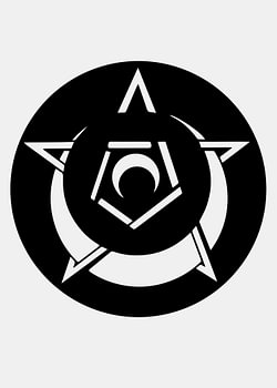 Pentagram and Crescent Moon Emblem