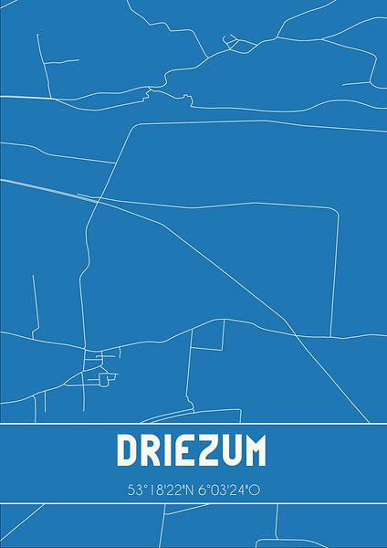 Blueprint | Map | Driezum (Fryslan) by Prints of Place