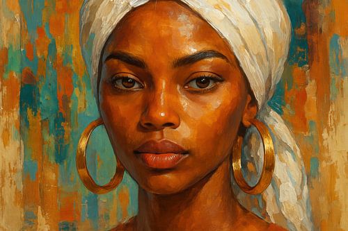 Portret met gouden oorbellen