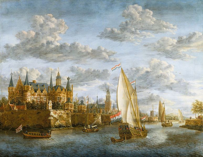 Gezicht op Breda (Kasteel aan een rivier in Holland), Jacobus Storck van Meesterlijcke Meesters