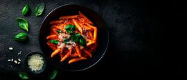Penne in tomato sauce with basil by Poster Art Shop