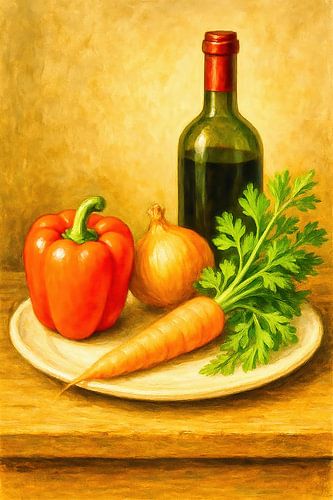Vin rouge et légumes
