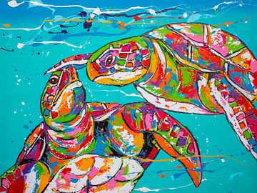 Liebende Schildkröten von Happy Paintings