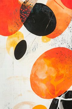 Abstract colour circles in orange and black by Poster Art Shop