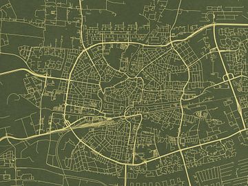 Kaart van Leeuwarden in Groen Goud van Map Art Studio