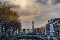 Uitzicht op de Bemuurde Weerd en de Domtoren in Utrecht.