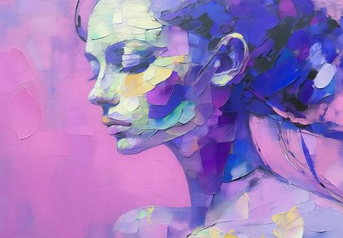 Lila Frau | Abstraktes Frauenportrait