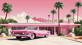 Bungalow rétro des années 50 aux couleurs de Barbie