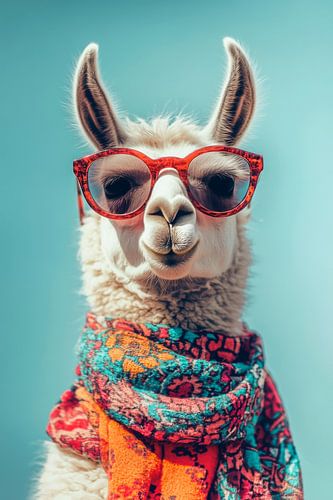 Lama met zonnebril