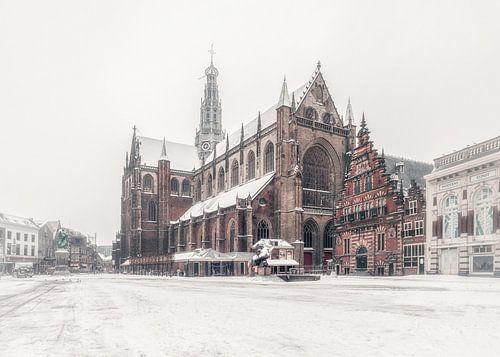 Haarlem: der Bavo und der Schnee. von OK-ART