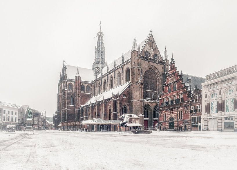 Haarlem : le Bavoir et la neige. par OK