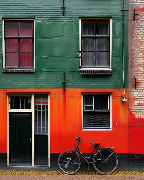 Fahrrad vor bunter Kulisse von fernlichtsicht