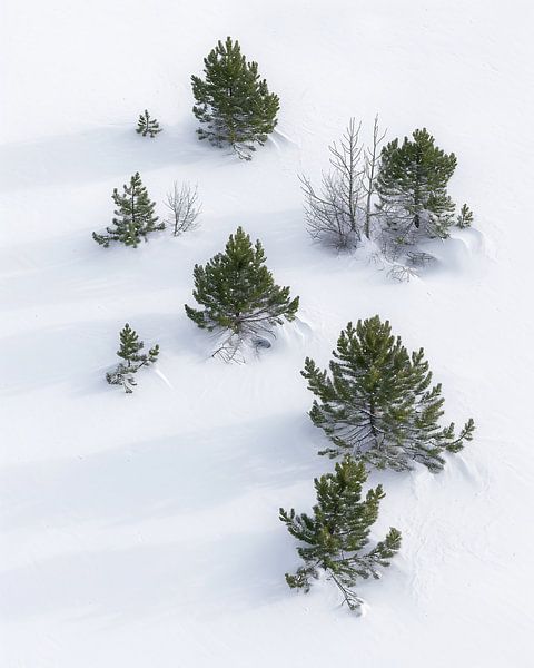Winterlandschaft von oben von fernlichtsicht