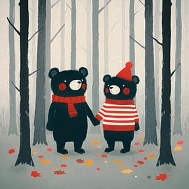 Hand in Hand im Wald von Jutta Maria Pusl
