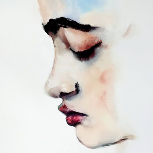 Vrouwenportret  in pastelkleuren