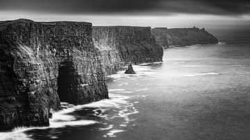 The Cliffs of Moher in black and white