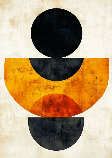 Abstractie modern schilderij vormen en kleuren van JBJart Justyna Jaszke