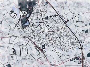 Kaart van Boxtel in de stijl 'White Winter' van Maporia
