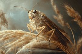 Grashüpfer im Gras (in Anlehnung an Henk Helmantel)