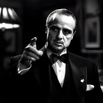Don Corleone No2 | The Godfather | Marlon Brando | Maffia Schilderij | Gangster van AiArtLand