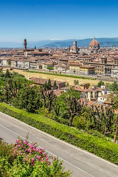 FLORENCE Uitzicht vanaf Piazzale Michelangelo van Melanie Viola