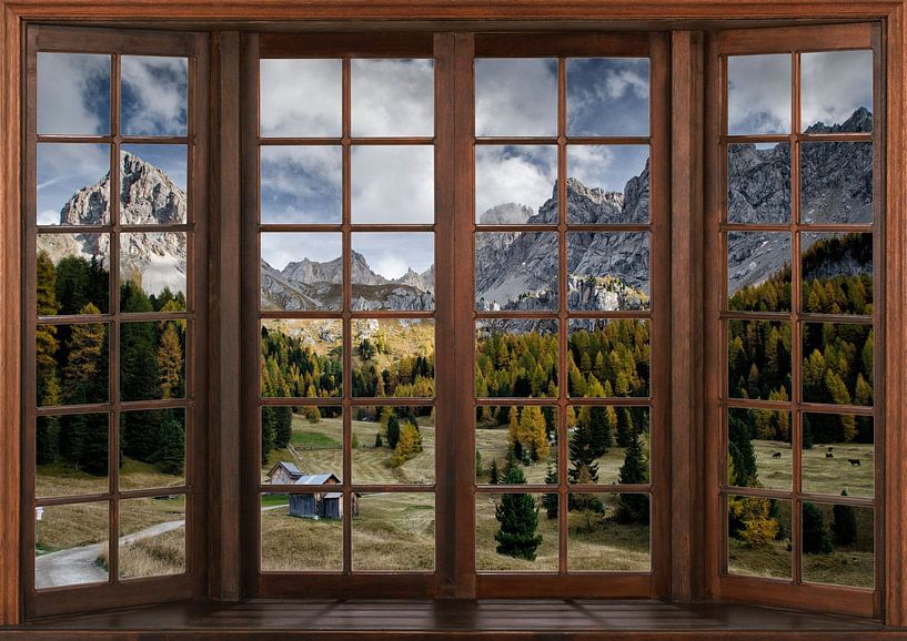 Vue d'une fenêtre en bois par Bert Hooijer