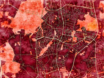 Kaart van Norderstedt in de stijl 'Amber Autumn' van Maporia