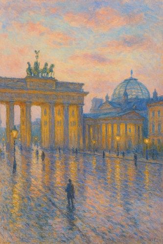 Avondlicht Berlijn - Brandenburger Tor Reflecties